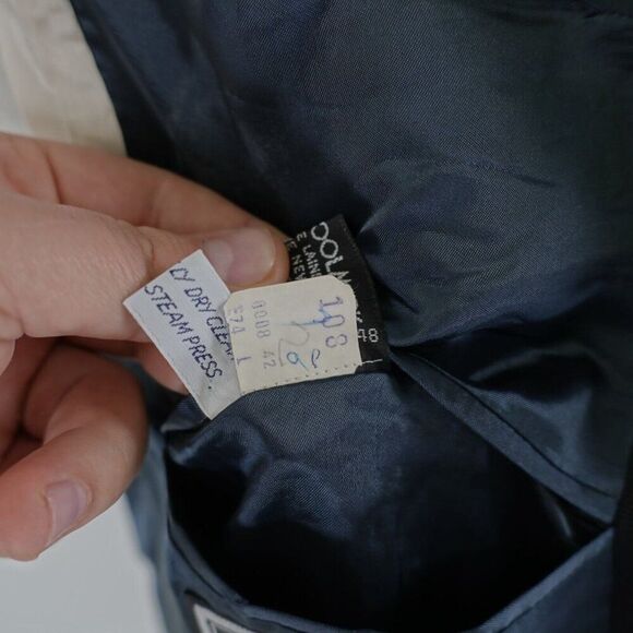 Yves Saint Laurent Wool Blue Check Striped‎ 2 Button Suit Jacket 42R France - Picture 11 of 14